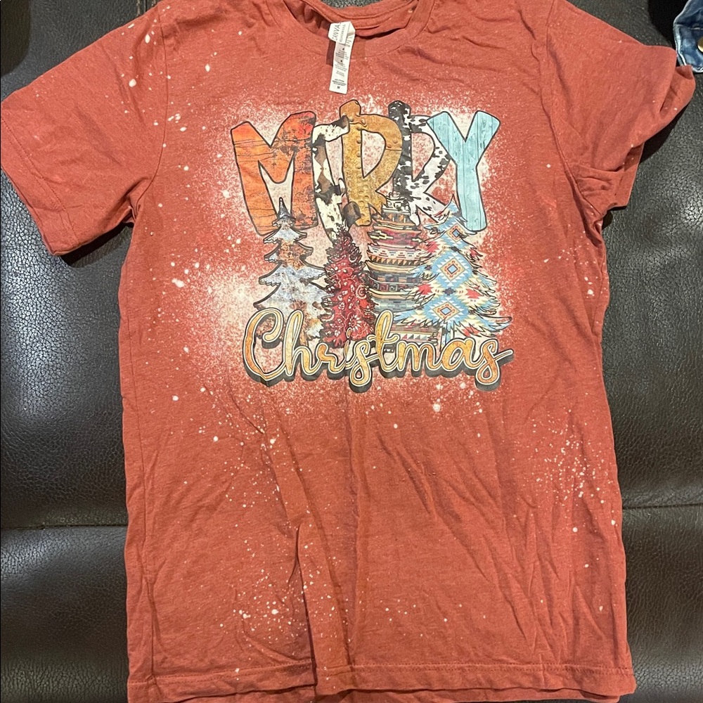 Bella Canvas Merry Christmas Tee - Red